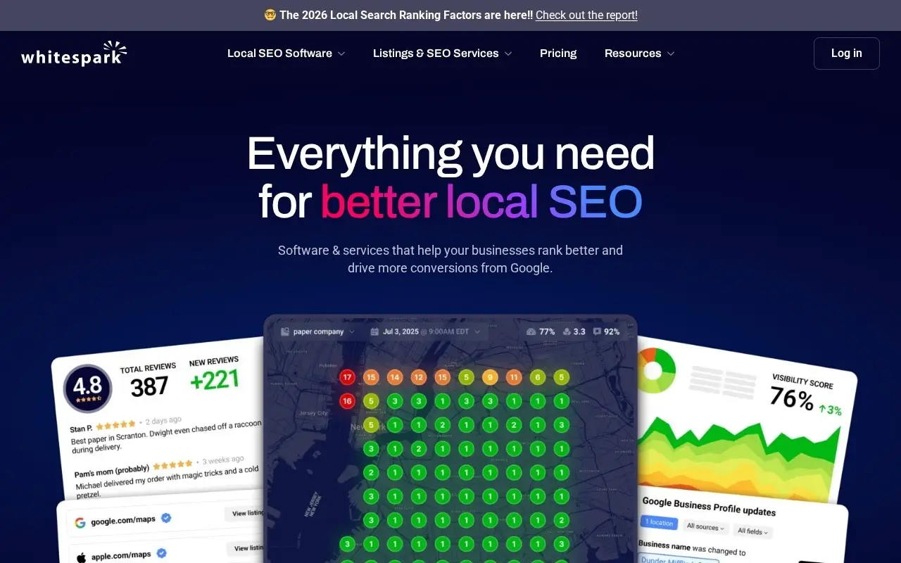 Whitespark Listings Service homepage screenshot